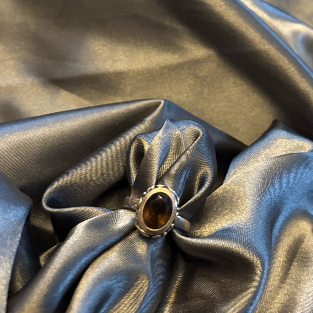 Silpada Silver Ring with Brown Stone